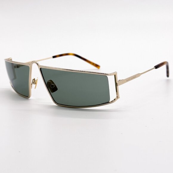 NEW SAINT LAURENT SL 606 004 GOLD GREEN UNISEX SUNGLASSES SAINT LAURENT SL606 - Picture 4 of 14